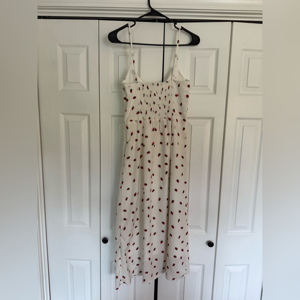 Midi White Strawberry Dress!